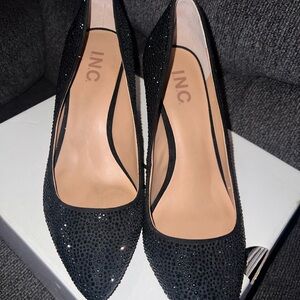 INC International Concepts Women's Sparkling Black Heels